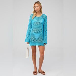 Show Me Your Mumu Women's Paula Pullover Crochet Bell Sleeve Cover Up Small